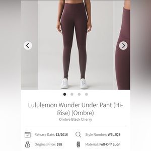 Lululemon Ombré Leggings Size 4